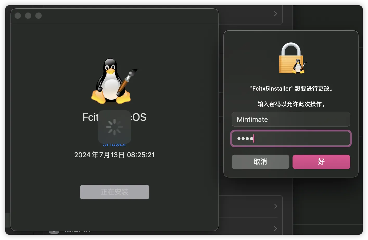 Fcitx5 installation interface
