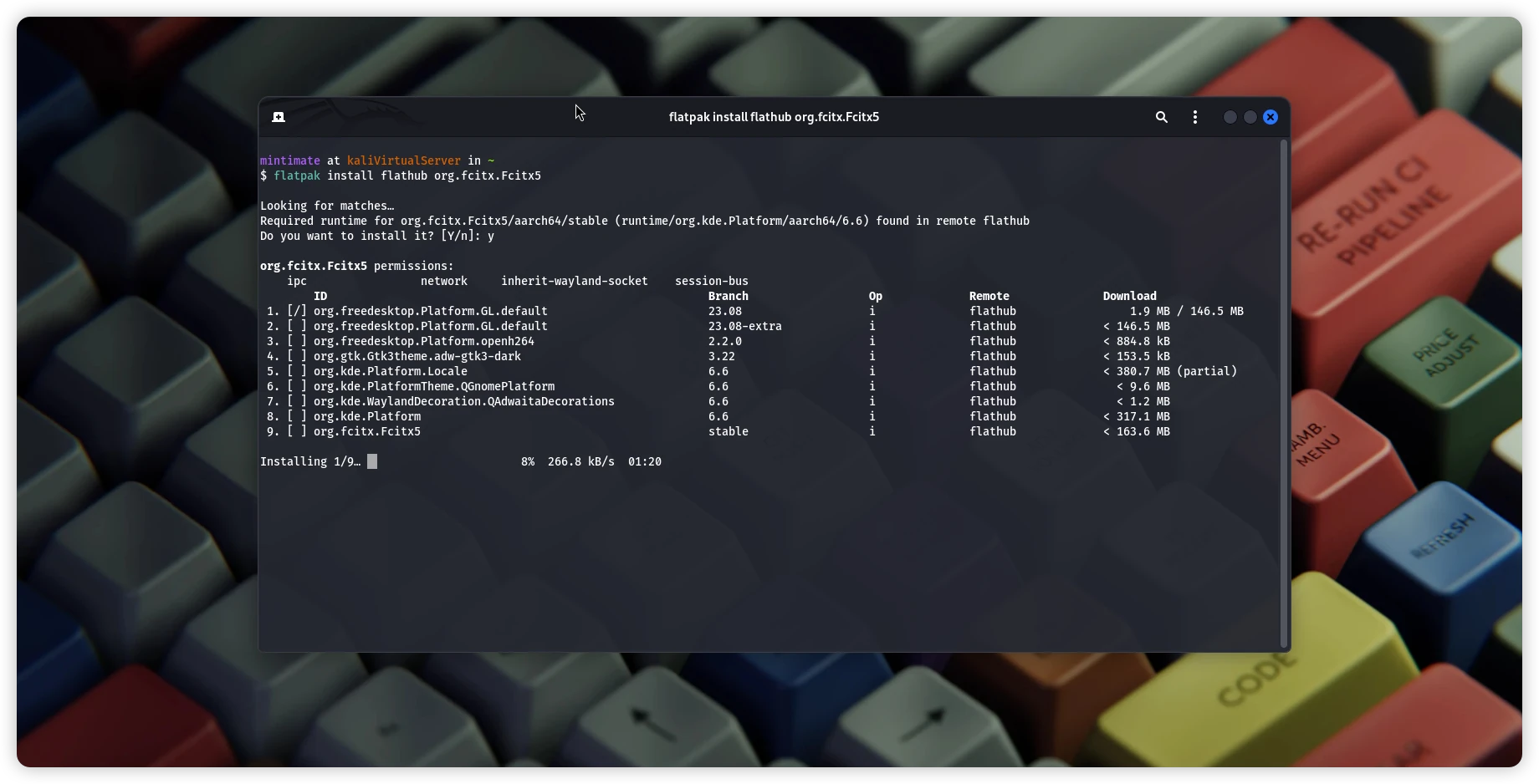 Installing Fcitx5 with flatpak